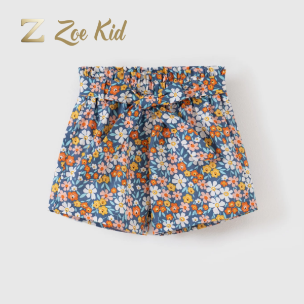 Girl's Floral Linen Shorts