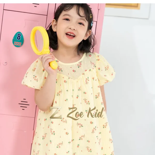 Girls' Short-Sleeve Cotton Dress