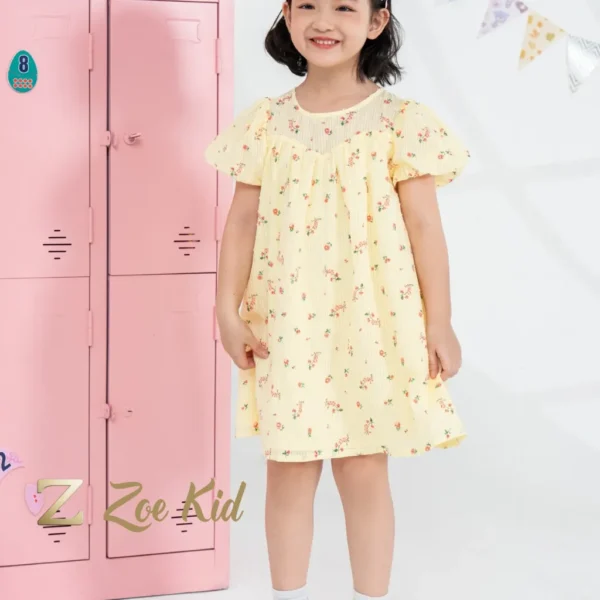 Girls' Short-Sleeve Cotton Dress