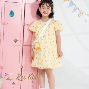 Girls' Short-Sleeve Cotton Dress