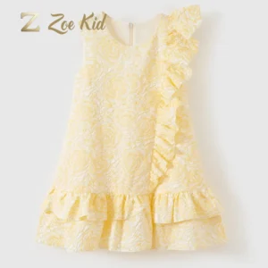 Sleeveless Jacquard Dress for Girls