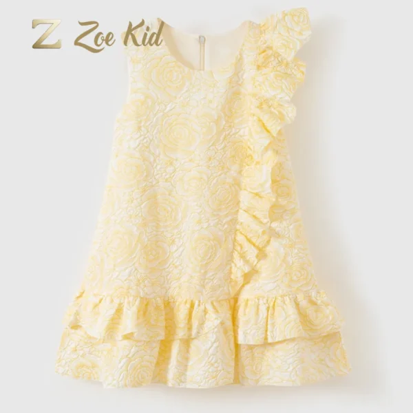 Sleeveless Jacquard Dress for Girls